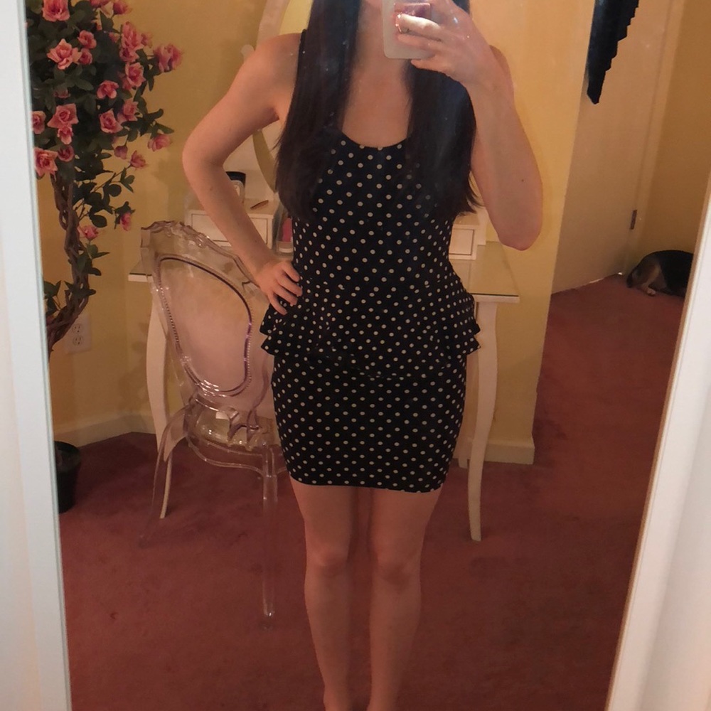 forever 21 polka dot peplum dress